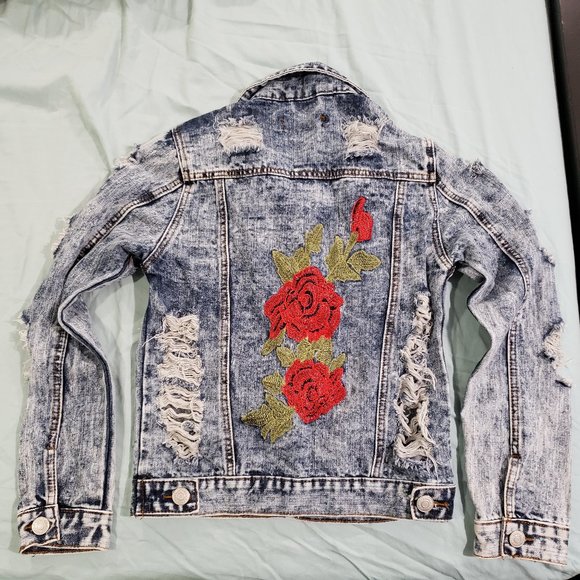 Thrill Destroyed Denim Jacket Size M - Picture 5 of 6